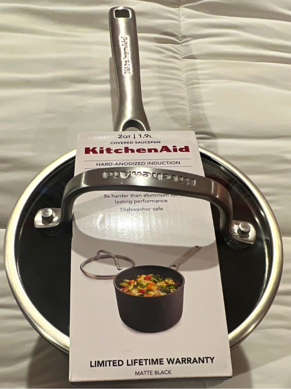 KitchenAid Matte Black Covered Saucepan - 2qt
